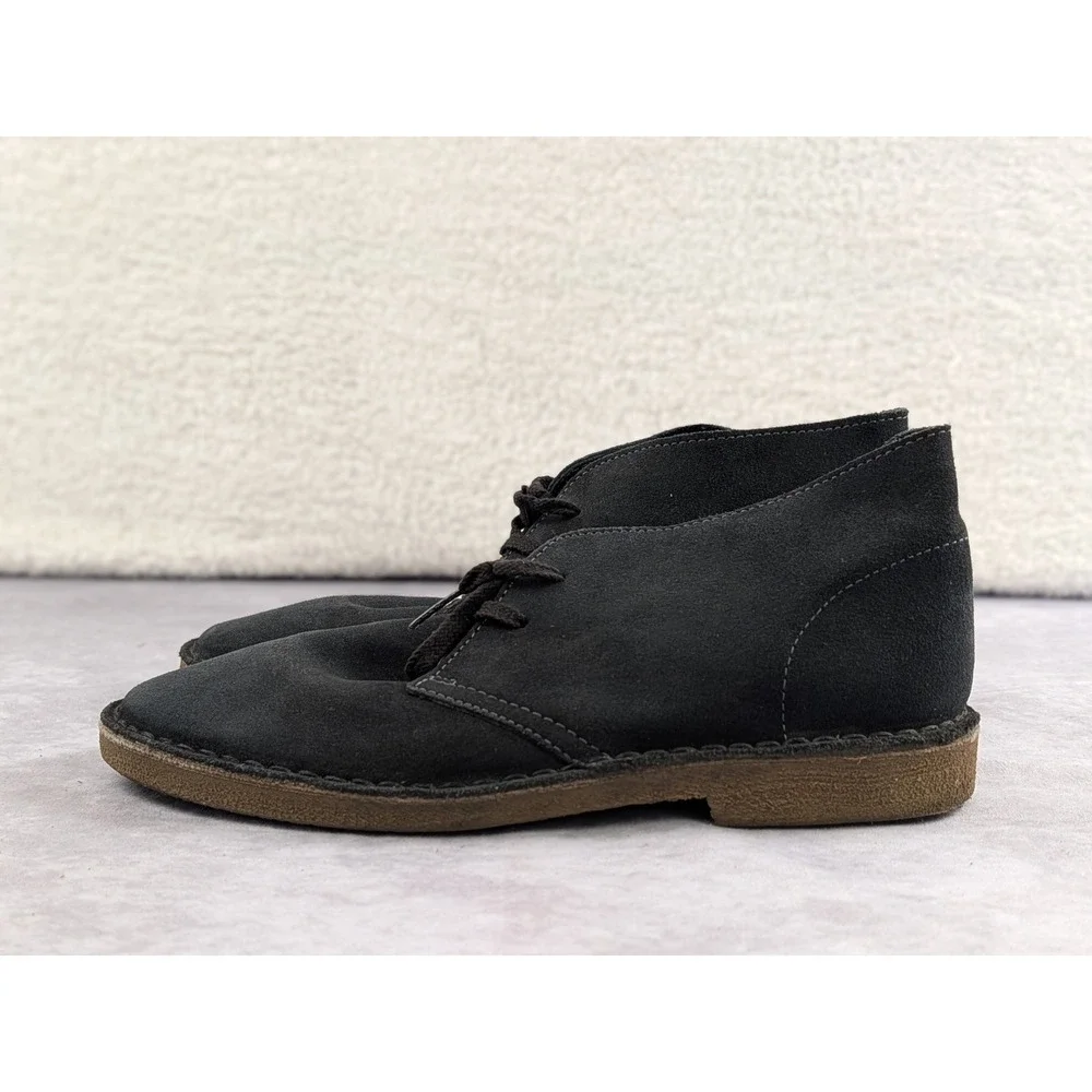J.crew Mens Black Suede Chukka Desert Boots Rubber Sole Lace Up Size 7.5